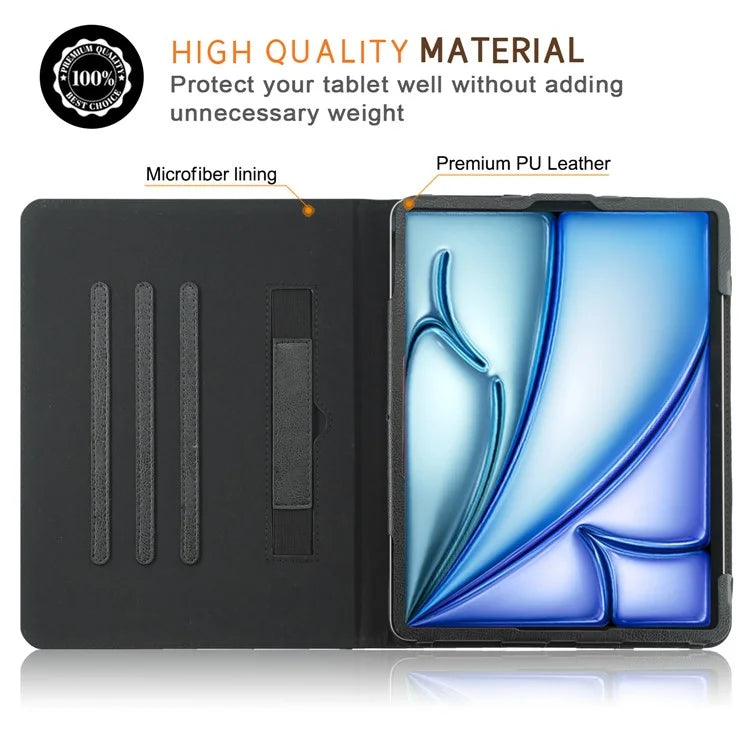 For iPad Air 11 (2024) / Air (2022) / (2020) / iPad 10.9 (2022) / iPad Pro 11 (2024) / (2022) / (2021) / (2020) / (2018) Leather Case Rotating Stand