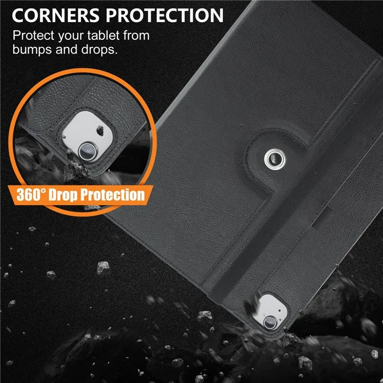 For iPad Air 11 (2024) / Air (2022) / (2020) / iPad 10.9 (2022) / iPad Pro 11 (2024) / (2022) / (2021) / (2020) / (2018) Leather Case Rotating Stand