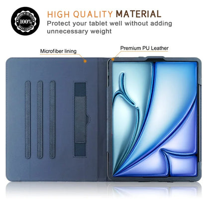 For iPad Air 11 (2024) / Air (2022) / (2020) / iPad 10.9 (2022) / iPad Pro 11 (2024) / (2022) / (2021) / (2020) / (2018) Leather Case Rotating Stand