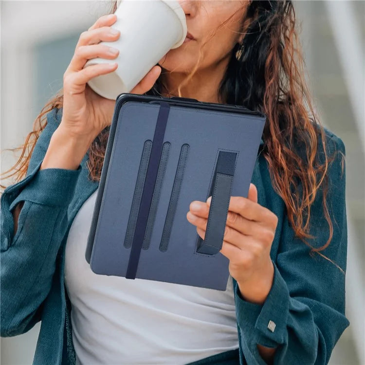 For iPad Air 11 (2024) / Air (2022) / (2020) / iPad 10.9 (2022) / iPad Pro 11 (2024) / (2022) / (2021) / (2020) / (2018) Leather Case Rotating Stand