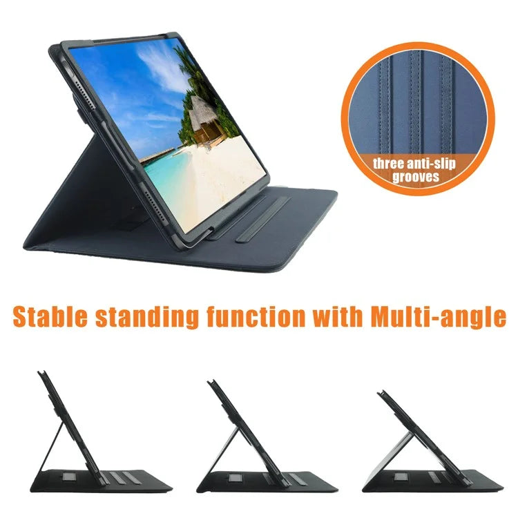 For iPad Air 11 (2024) / Air (2022) / (2020) / iPad 10.9 (2022) / iPad Pro 11 (2024) / (2022) / (2021) / (2020) / (2018) Leather Case Rotating Stand