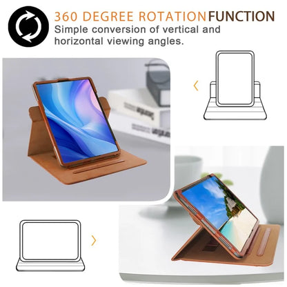 For iPad Air 11 (2024) / Air (2022) / (2020) / iPad 10.9 (2022) / iPad Pro 11 (2024) / (2022) / (2021) / (2020) / (2018) Leather Case Rotating Stand