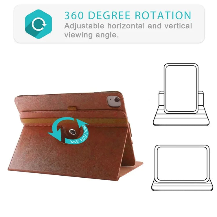 For iPad Air 11 (2024) / Air (2022) / (2020) / iPad 10.9 (2022) / iPad Pro 11 (2024) / (2022) / (2021) / (2020) / (2018) Leather Case Rotating Stand