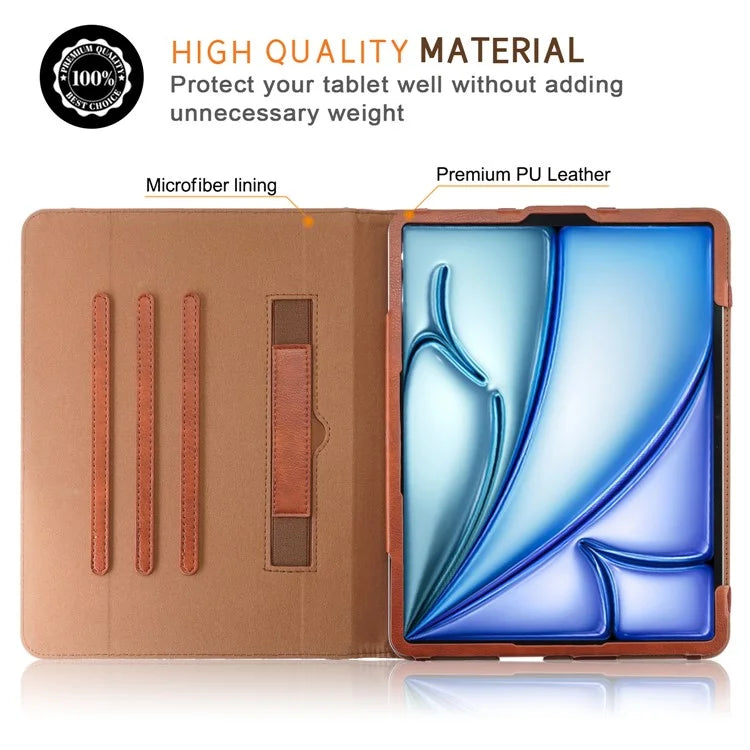 For iPad Air 11 (2024) / Air (2022) / (2020) / iPad 10.9 (2022) / iPad Pro 11 (2024) / (2022) / (2021) / (2020) / (2018) Leather Case Rotating Stand