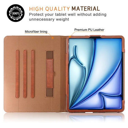 For iPad Air 11 (2024) / Air (2022) / (2020) / iPad 10.9 (2022) / iPad Pro 11 (2024) / (2022) / (2021) / (2020) / (2018) Leather Case Rotating Stand