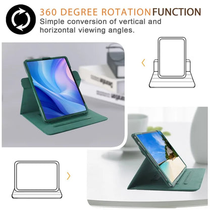 For iPad Air 11 (2024) / Air (2022) / (2020) / iPad 10.9 (2022) / iPad Pro 11 (2024) / (2022) / (2021) / (2020) / (2018) Leather Case Rotating Stand