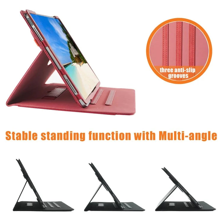 For iPad Air 11 (2024) / Air (2022) / (2020) / iPad 10.9 (2022) / iPad Pro 11 (2024) / (2022) / (2021) / (2020) / (2018) Leather Case Rotating Stand