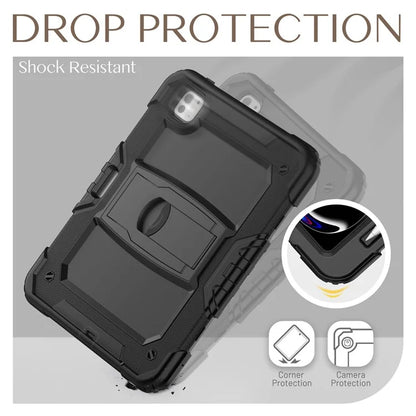 For iPad Pro 11 (2024) Case with Shoulder Strap PC+Silicone Tablet Cover