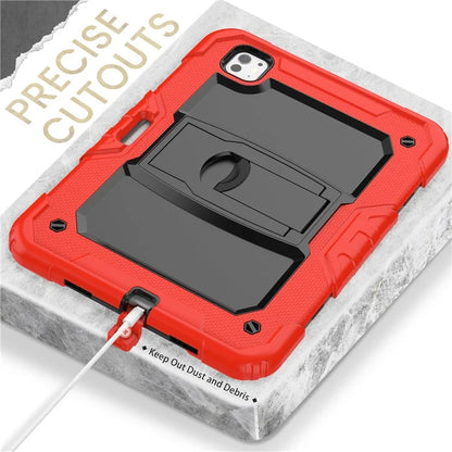 For iPad Pro 11 (2024) Case with Shoulder Strap PC+Silicone Tablet Cover