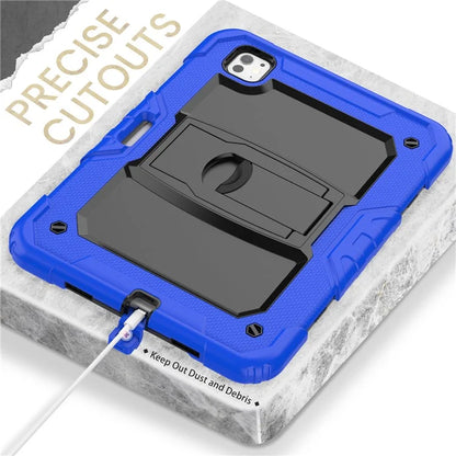 For iPad Pro 11 (2024) Case with Shoulder Strap PC+Silicone Tablet Cover