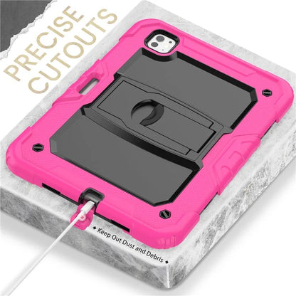 For iPad Pro 11 (2024) Case with Shoulder Strap PC+Silicone Tablet Cover