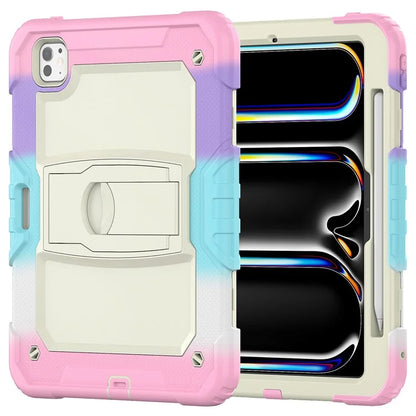 For iPad Pro 11 (2024) Case PC+Silicone Tablet Cover with Shoulder Strap
