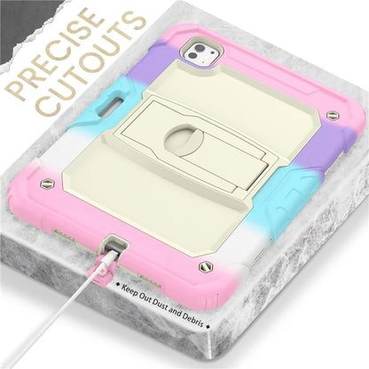 For iPad Pro 11 (2024) Case PC+Silicone Tablet Cover with Shoulder Strap