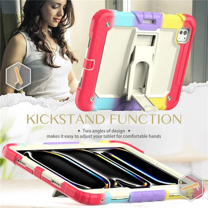 For iPad Pro 11 (2024) Case PC+Silicone Tablet Cover with Shoulder Strap