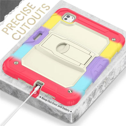 For iPad Pro 11 (2024) Case PC+Silicone Tablet Cover with Shoulder Strap