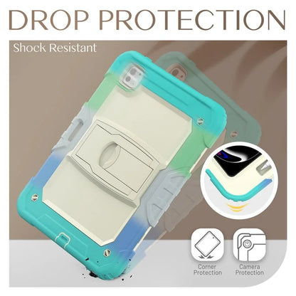 For iPad Pro 11 (2024) Case PC+Silicone Tablet Cover with Shoulder Strap