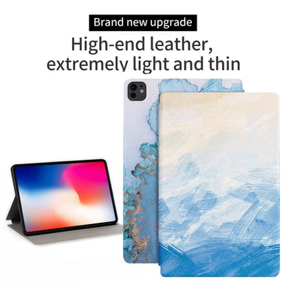 For iPad Pro 11 (2024) Case Auto Sleep / Wake Leather Tablet Cover Oil Painting