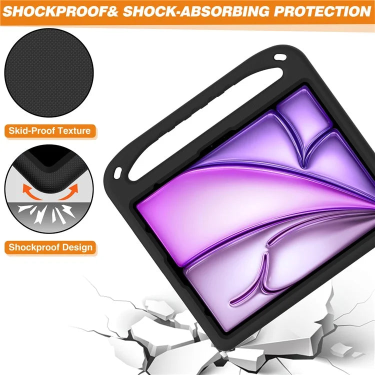 For iPad Pro 13 (2024) / Air 13 (2024) EVA Case Shockproof Handle Kickstand Tablet Cover