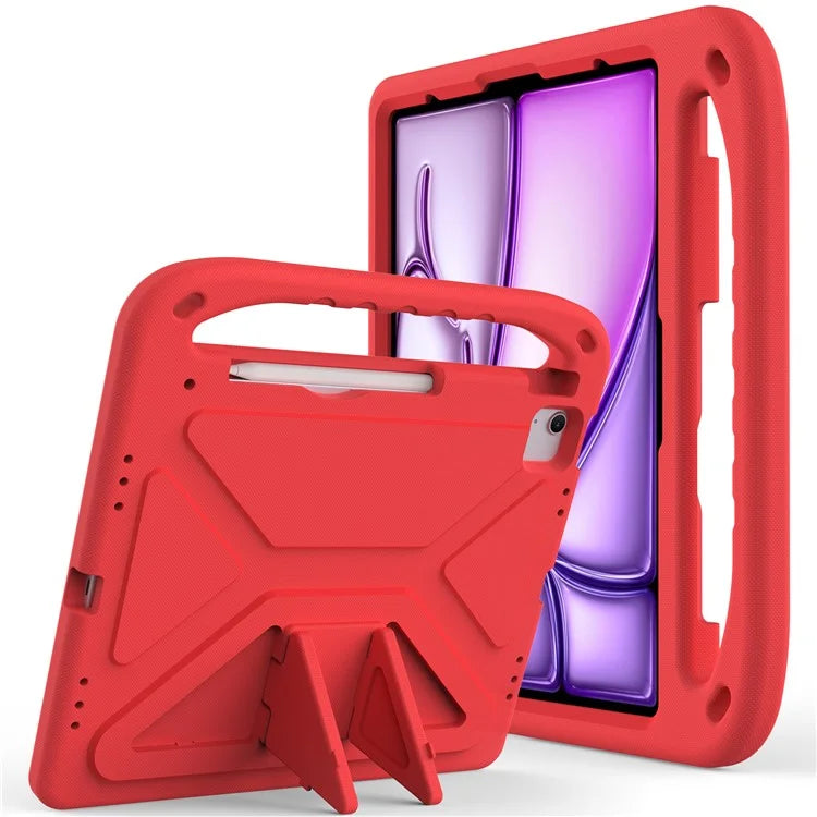 For iPad Pro 13 (2024) / Air 13 (2024) EVA Case Shockproof Handle Kickstand Tablet Cover