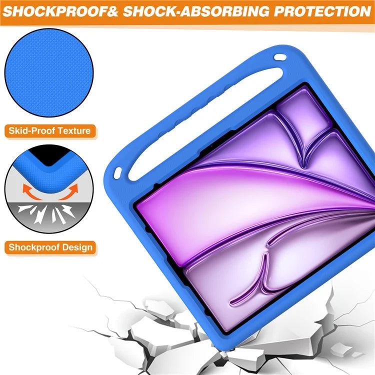 For iPad Pro 13 (2024) / Air 13 (2024) EVA Case Shockproof Handle Kickstand Tablet Cover