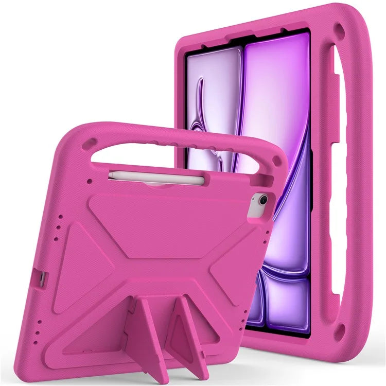 For iPad Pro 13 (2024) / Air 13 (2024) EVA Case Shockproof Handle Kickstand Tablet Cover