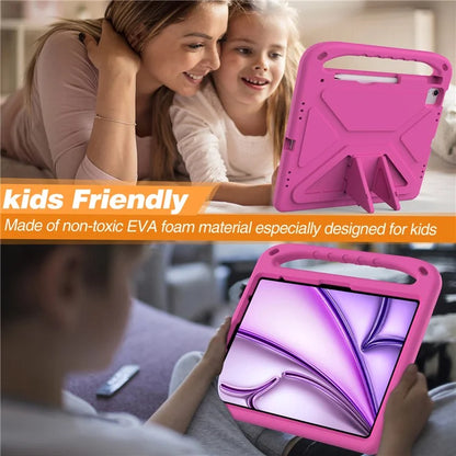For iPad Pro 13 (2024) / Air 13 (2024) EVA Case Shockproof Handle Kickstand Tablet Cover