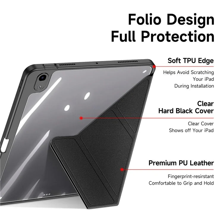 DUX DUCIS Magi Series for iPad Air (2020) / (2022) / Air 11 (2024) Case Auto Wake / Sleep PU Leather+PC+TPU Tablet Cover