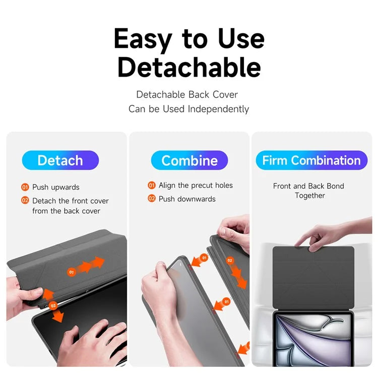 DUX DUCIS Magi Series for iPad Air (2020) / (2022) / Air 11 (2024) Case Auto Wake / Sleep PU Leather+PC+TPU Tablet Cover