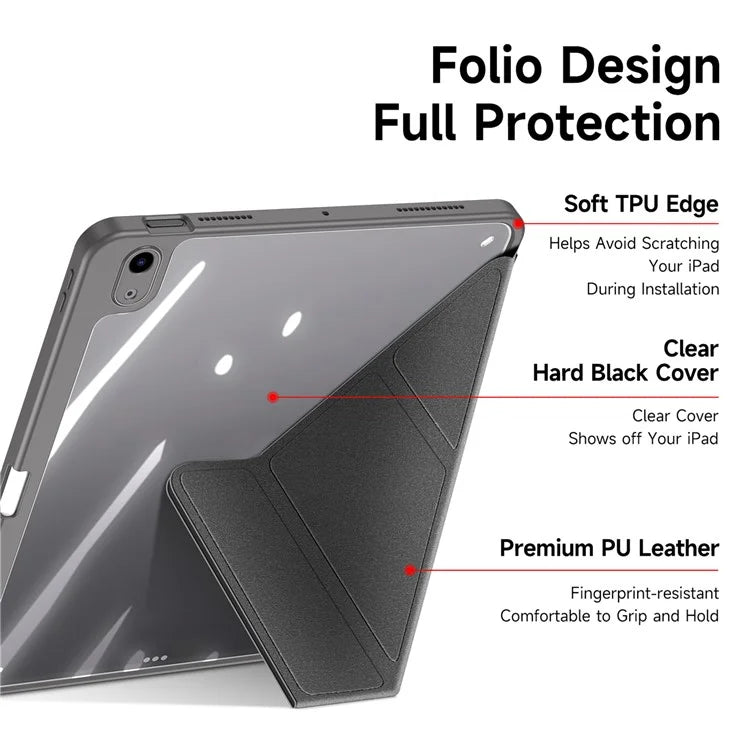 DUX DUCIS Magi Series for iPad Air (2020) / (2022) / Air 11 (2024) Case Auto Wake / Sleep PU Leather+PC+TPU Tablet Cover