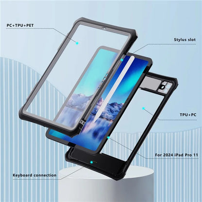 SHELLBOX For iPad Pro 11 (2024) Waterproof Case IP68 Underwater Protective Shockproof Tablet Cover