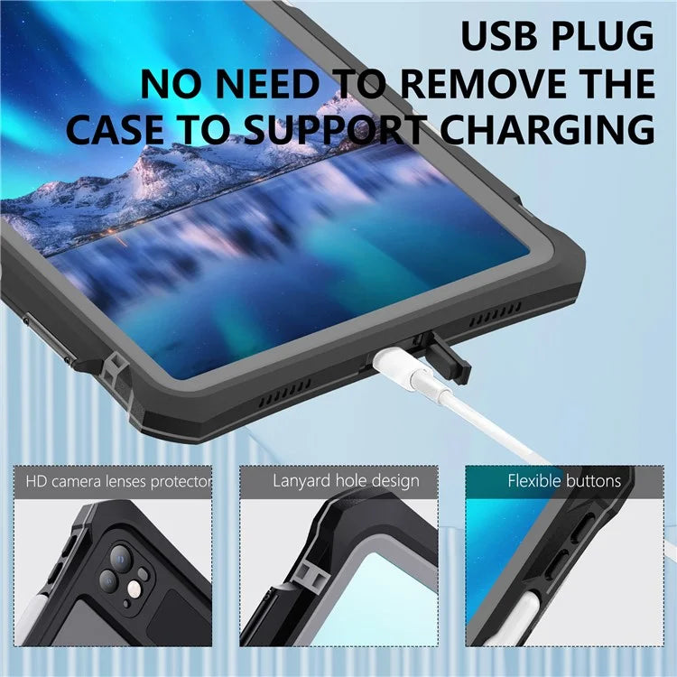 SHELLBOX For iPad Pro 11 (2024) Waterproof Case IP68 Underwater Protective Shockproof Tablet Cover