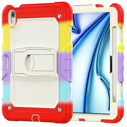 For iPad Air 11 (2024) Case PC+Silicone Kickstand Pen Slot Tablet Cover with Shoulder Strap