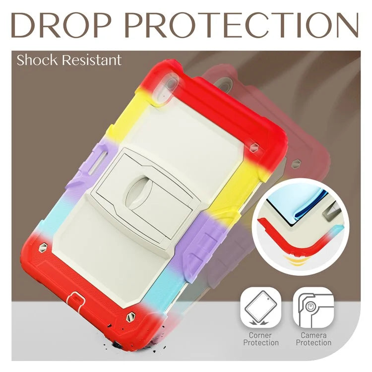 For iPad Air 11 (2024) Case PC+Silicone Kickstand Pen Slot Tablet Cover with Shoulder Strap