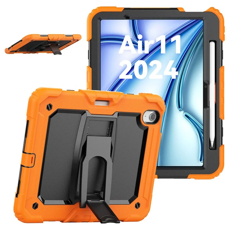 For iPad Air 11 (2024) Case PC+Silicone Tablet Cover with Shoulder Strap