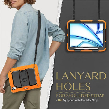 For iPad Air 11 (2024) Case PC+Silicone Tablet Cover with Shoulder Strap