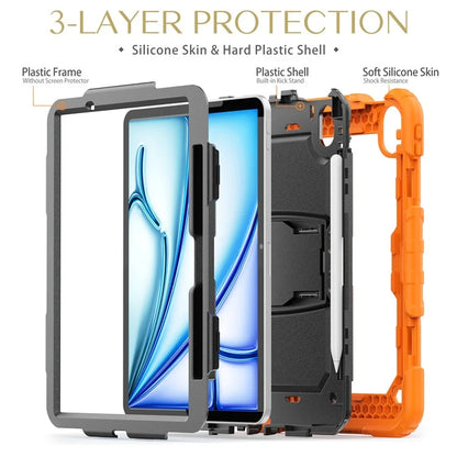 For iPad Air 11 (2024) Case PC+Silicone Tablet Cover with Shoulder Strap