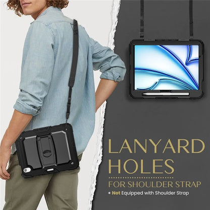 For iPad Air 11 (2024) Case PC+Silicone Tablet Cover with Shoulder Strap