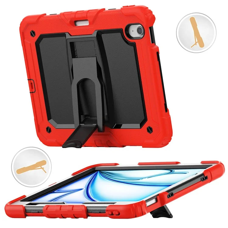 For iPad Air 11 (2024) Case PC+Silicone Tablet Cover with Shoulder Strap