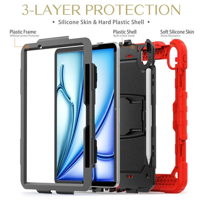 For iPad Air 11 (2024) Case PC+Silicone Tablet Cover with Shoulder Strap