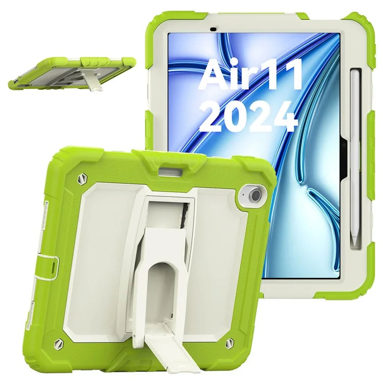 For iPad Air 11 (2024) Case PC+Silicone Tablet Cover with Shoulder Strap