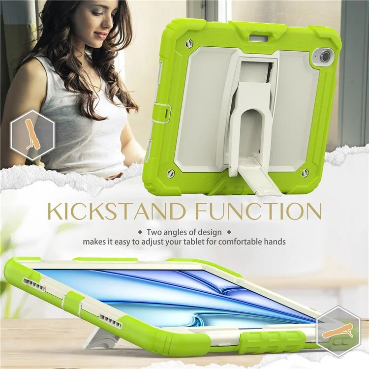 For iPad Air 11 (2024) Case PC+Silicone Tablet Cover with Shoulder Strap