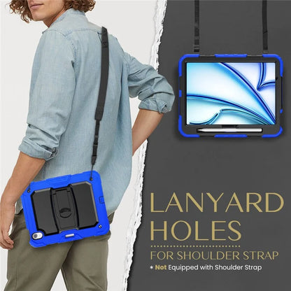 For iPad Air 11 (2024) Case PC+Silicone Tablet Cover with Shoulder Strap