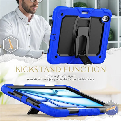 For iPad Air 11 (2024) Case PC+Silicone Tablet Cover with Shoulder Strap