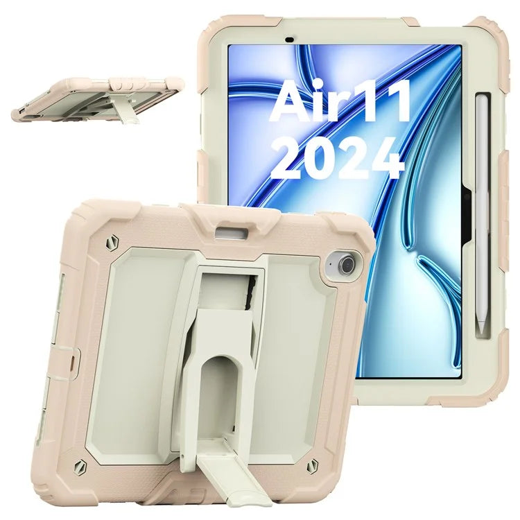 For iPad Air 11 (2024) Case PC+Silicone Tablet Cover with Shoulder Strap