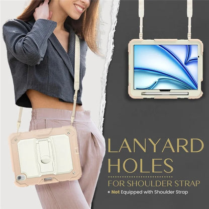 For iPad Air 11 (2024) Case PC+Silicone Tablet Cover with Shoulder Strap