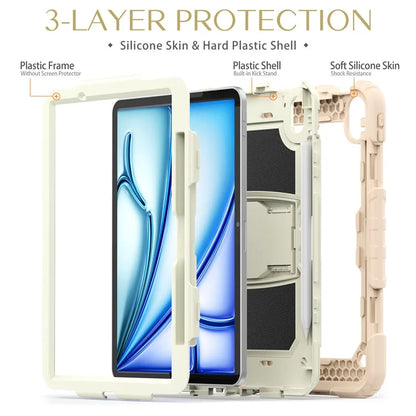For iPad Air 11 (2024) Case PC+Silicone Tablet Cover with Shoulder Strap