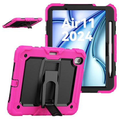 For iPad Air 11 (2024) Case PC+Silicone Tablet Cover with Shoulder Strap