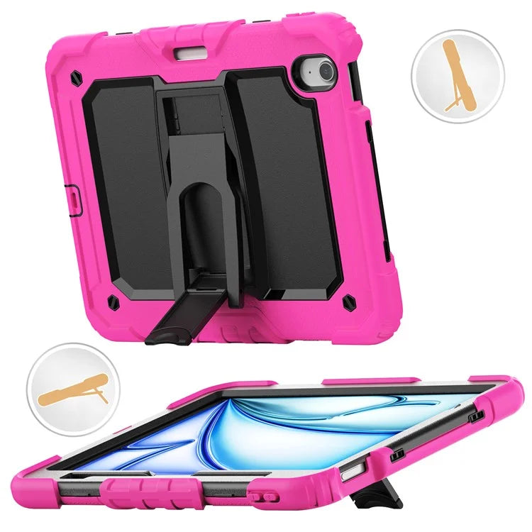 For iPad Air 11 (2024) Case PC+Silicone Tablet Cover with Shoulder Strap