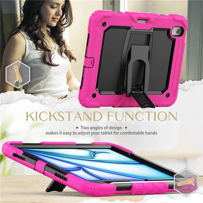 For iPad Air 11 (2024) Case PC+Silicone Tablet Cover with Shoulder Strap