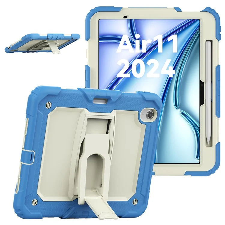 For iPad Air 11 (2024) Case PC+Silicone Tablet Cover with Shoulder Strap